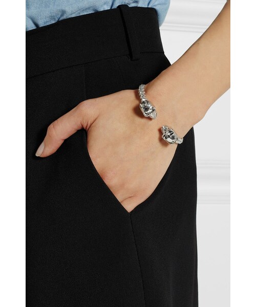 Alexander McQueen(アレキサンダーマックイーン)の「Alexander McQueen Silver-tone Swarovski crystal bracelet(ブレスレット・Silver)」の5枚目の写真