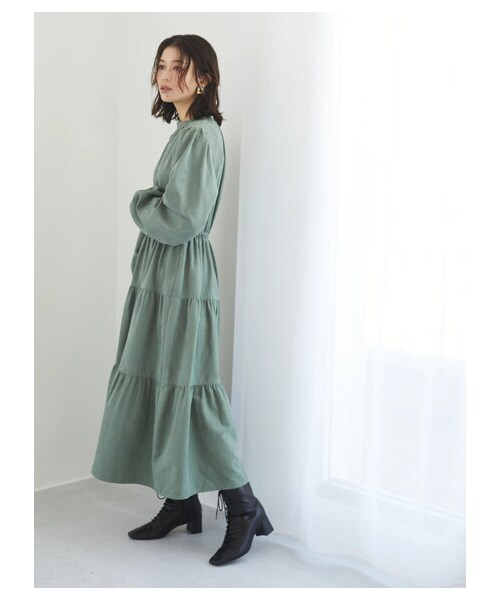 Green　Parks（グリーンパークス）の「【Special Price】・ELENCARE DUE ティアードワンピース（ワンピース/ドレス・ベージュ/ブラウン/グリーン/ブルー・F）」の2枚目の写真