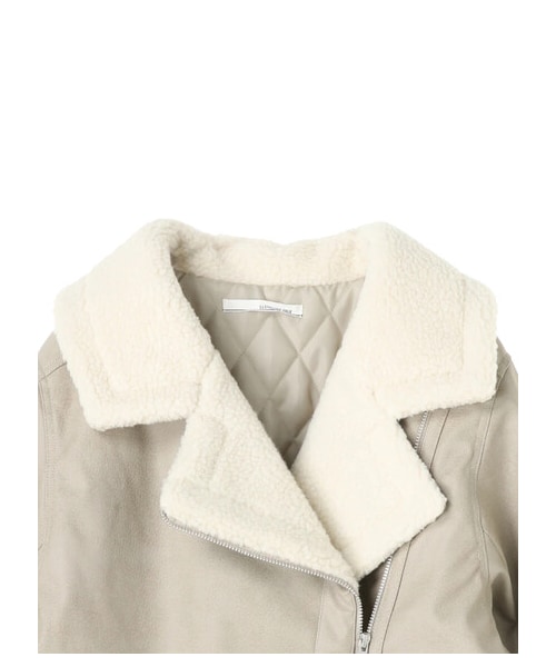 Green　Parks（グリーンパークス）の「【Special Price】・ELENCARE DUE Wライダースジャケット（ジャケット/アウター・ブラック/グレーベージュ・F）」の7枚目の写真