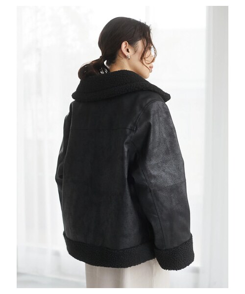 Green　Parks（グリーンパークス）の「【Special Price】・ELENCARE DUE Wライダースジャケット（ジャケット/アウター・ブラック/グレーベージュ・F）」の3枚目の写真