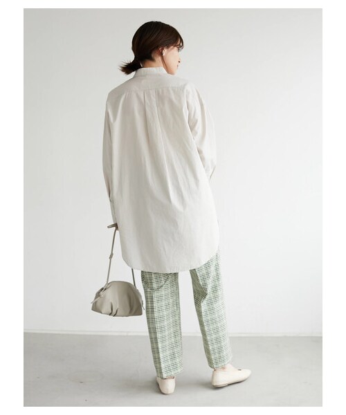 Green Parks(グリーンパークス)の「ビブヨークチュニシャツ(トップス・オフホワイト/グレーベージュ/ミント/ライラック・F)」の5枚目の写真