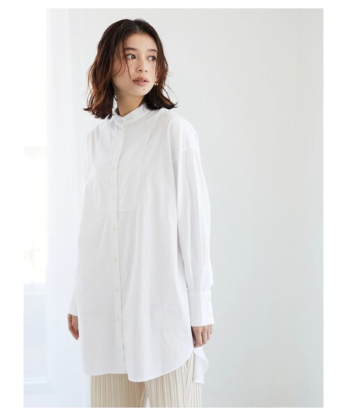 Green Parks(グリーンパークス)の「ビブヨークチュニシャツ(トップス・オフホワイト/グレーベージュ/ミント/ライラック・F)」の17枚目の写真