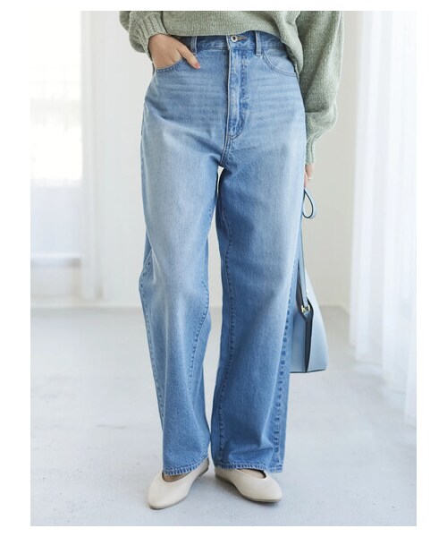 Green　Parks（グリーンパークス）の「ワイドデニムパンツ（パンツ・オフホワイト/インディゴ/ワンウォッシュ・M/L）」の14枚目の写真