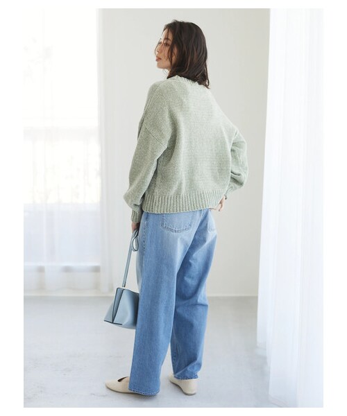 Green　Parks（グリーンパークス）の「ワイドデニムパンツ（パンツ・オフホワイト/インディゴ/ワンウォッシュ・M/L）」の4枚目の写真