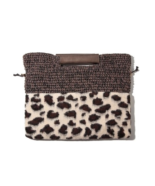 VIS(ビス)の「【ラウゴア】GIA柄コンビクラッチバッグ(バッグ・レディース・ホワイト/ベージュ・M)」の1枚目の写真