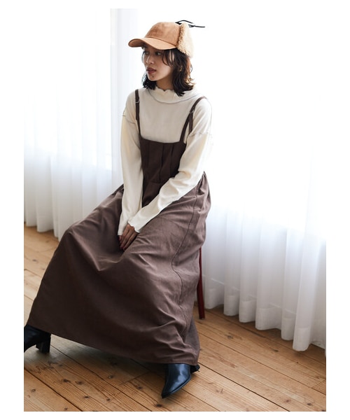 Green Parks(グリーンパークス)の「【Special Price】・ELENCARE DUE ピーチタックキャミワンピース(ワンピース/ドレス・ブラック/ベージュ/ブラウン/ブルー・F)」の5枚目の写真