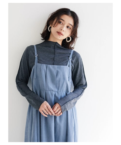 Green Parks(グリーンパークス)の「【Special Price】・ELENCARE DUE ピーチタックキャミワンピース(ワンピース/ドレス・ブラック/ベージュ/ブラウン/ブルー・F)」の4枚目の写真