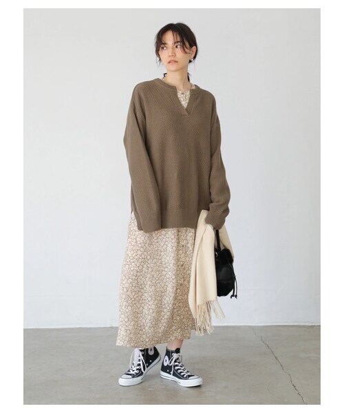 AMERICAN HOLIC(アメリカンホリック)の「ラグランスリーブウエストギャザーワンピース(ワンピース/ドレス・モカ/サックスブルー・F)」の19枚目の写真