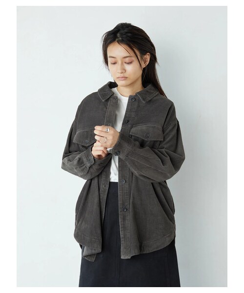 AMERICAN HOLIC（アメリカンホリック）の「CPOコールテンジャケット（ジャケット/アウター・チャコールグレー/ライトベージュ/ベージュ・F）」の4枚目の写真