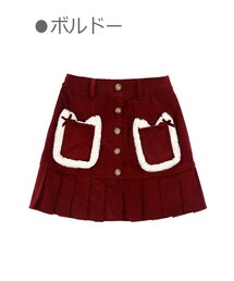 Bobon21 | 猫型ポケットプリーツ切り替えスカート-全２色-(スカート)