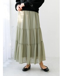 earth music&ecology | シフォンティアードスカート(スカート)