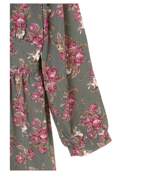 earth music&ecology（アースミュージックアンドエコロジー）の「【Special Price】SLP-花柄エンパイヤワンピース（ワンピース/ドレス・ブラウン/グリーン・F）」の4枚目の写真