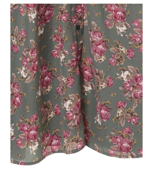 earth music&ecology（アースミュージックアンドエコロジー）の「【Special Price】SLP-花柄エンパイヤワンピース（ワンピース/ドレス・ブラウン/グリーン・F）」の5枚目の写真