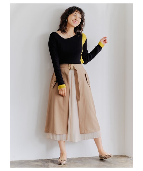 YECCA VECCA（イェッカヴェッカ）の「≪USED≫2col.アシメネックリブニット（トップス・ベージュ/グリーン・F）」の9枚目の写真