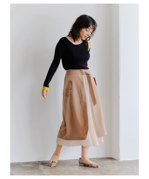 YECCA VECCA（イェッカヴェッカ）の「≪USED≫2col.アシメネックリブニット（トップス・ベージュ/グリーン・F）」の7枚目の写真