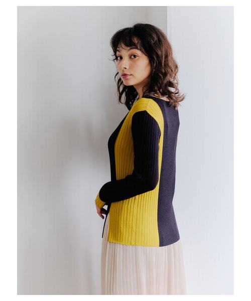 YECCA VECCA（イェッカヴェッカ）の「≪USED≫2col.アシメネックリブニット（トップス・ベージュ/グリーン・F）」の5枚目の写真