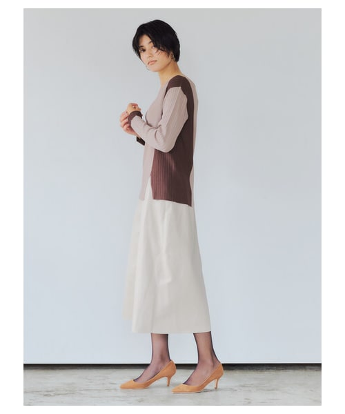YECCA VECCA（イェッカヴェッカ）の「≪USED≫2col.アシメネックリブニット（トップス・ベージュ/グリーン・F）」の11枚目の写真