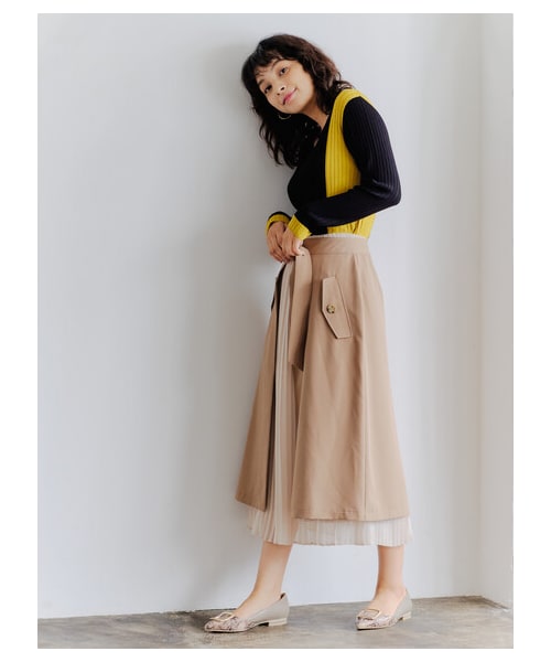 YECCA VECCA（イェッカヴェッカ）の「≪USED≫2col.アシメネックリブニット（トップス・ベージュ/グリーン・F）」の10枚目の写真