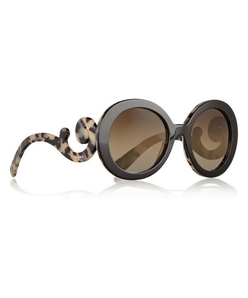 PRADA（プラダ）の「Prada Round-frame acetate sunglasses（サングラス・Black・One size）」の2枚目の写真