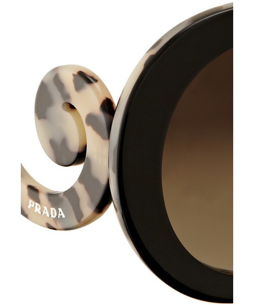 PRADA（プラダ）の「Prada Round-frame acetate sunglasses（サングラス・Black・One size）」の3枚目の写真