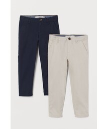 H&M（エイチ・アンド・エム）の「H&M - コットンチノパンツ 2本セット - ブルー（その他パンツ・キッズ）」