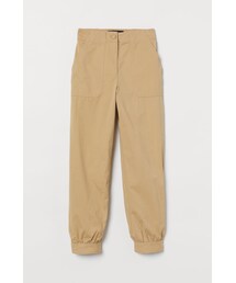 H&M（エイチ・アンド・エム）の「H&M - ピマコットンユーティリティパンツ - ベージュ（その他・レディース）」