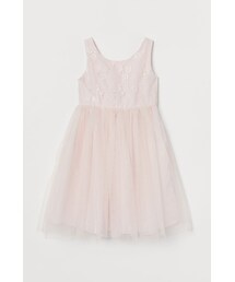 H&M（エイチ・アンド・エム）の「H&M - リボンディテールチュールワンピース - ピンク（ワンピース・キッズ）」