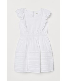 H&M（エイチ・アンド・エム）の「H&M - レーストリム コットンワンピース - ホワイト（ワンピース・キッズ）」