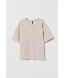 H&M - オーバーサイズコットンTシャツ - ブラウン