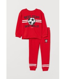 H&M（エイチ・アンド・エム）の「H&M - プリントデザイン2アイテムセット - レッド（その他・キッズ）」