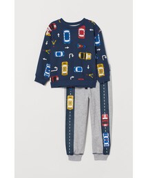 H&M（エイチ・アンド・エム）の「H&M - プリントデザイン2アイテムセット - ブルー（その他・キッズ）」