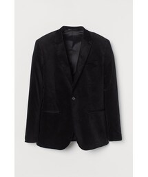 H&M - スキニーフィット ベルベットジャケット - ブラック