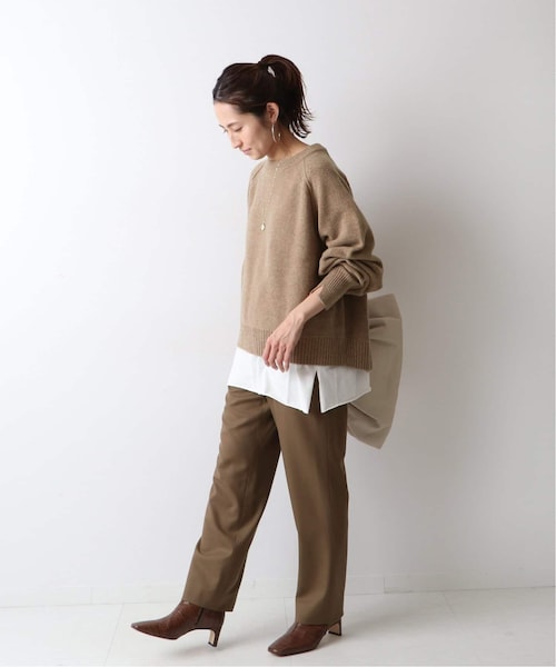 新品✨フレームワーク ウールカシミヤ クルーネックショートプルオーバー 茶色 新品✨フレームワーク ウールカシミヤ クルーネックショートプル