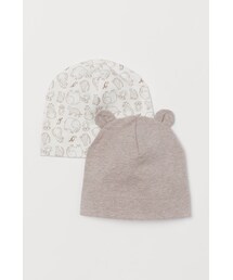 H&M（エイチ・アンド・エム）の「H&M - ジャージーキャップ 2個セット - ホワイト（その他ベビー用品・キッズ）」