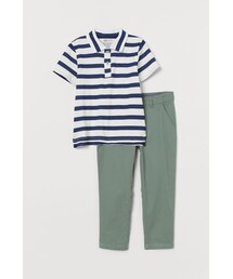 H&M（エイチ・アンド・エム）の「H&M - コットン2アイテムセット - グリーン（シャツ/ブラウス・キッズ）」