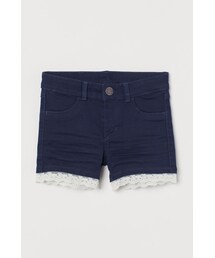 H&M（エイチ・アンド・エム）の「H&M - レーストリム ツイルショートパンツ - ブルー（その他パンツ・キッズ）」