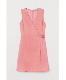 H&M - リネンブレンド ラップドレス - ピンク