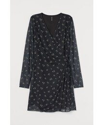 H&M - メッシュラップドレス - ブラック