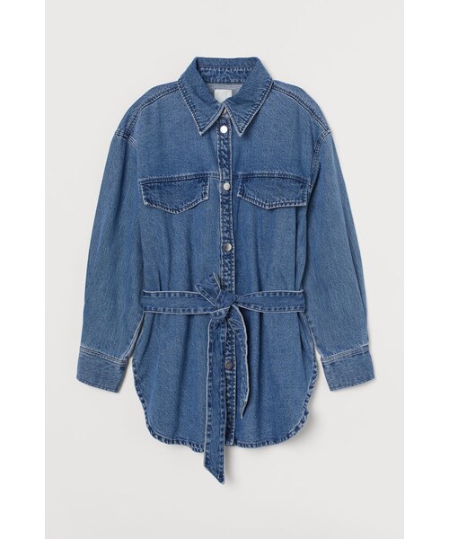H&M(エイチ・アンド・エム)の「H&M - デニムシャケット - ブルー(ダウンジャケット/コート・レディース・ブルー・L)」の1枚目の写真