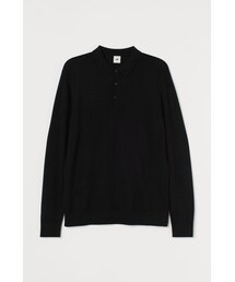 H&M - メリノウールセーター - ブラック