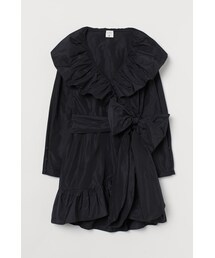 H&M - リボンディテールラップドレス - ブラック