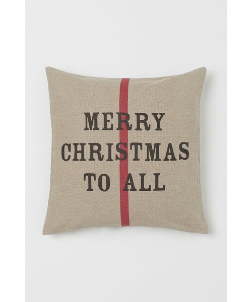 H&M（エイチ・アンド・エム）の「H&M Linenblend cushion cover ベージュ（クッション/クッションカバー