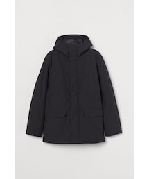 H&M | H&M - フーデッド パッデッドジャケット - ブラック(ダウンジャケット/コート)