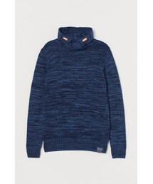 H&M - ファネルカラーセーター - ブルー