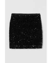 H&M - スパンコールスカート - ブラック