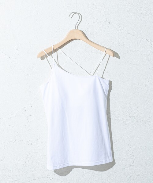 mystic（ミスティック）の「パット付きベア天クロスキャミソール（タンクトップ・レディース・オフホワイト/モカ/グレー/ブラック・F）」の2枚目の写真