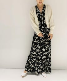 エディットフォールル モノトーンフラワー ツイストネックマキシドレス 20201224040030813_215.jpg