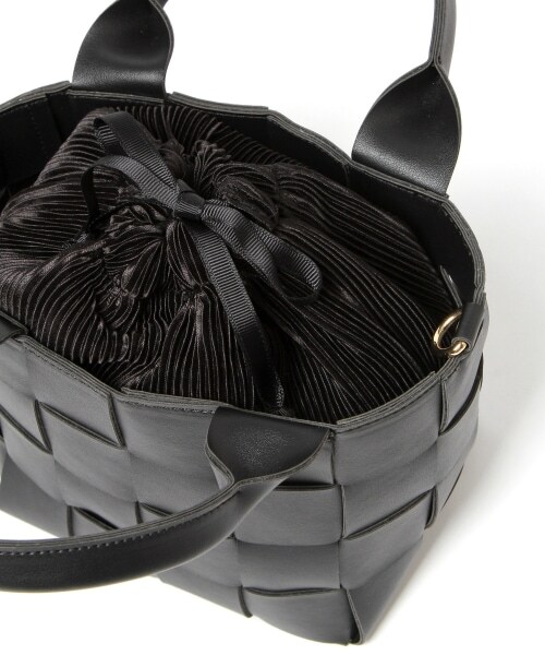 mysty woman（ミスティウーマン）の「【先行予約】メッシュインキンチャクバッグ（バッグ・レディース・アイボリー/ブラック/ライトブラウン・F）」の21枚目の写真