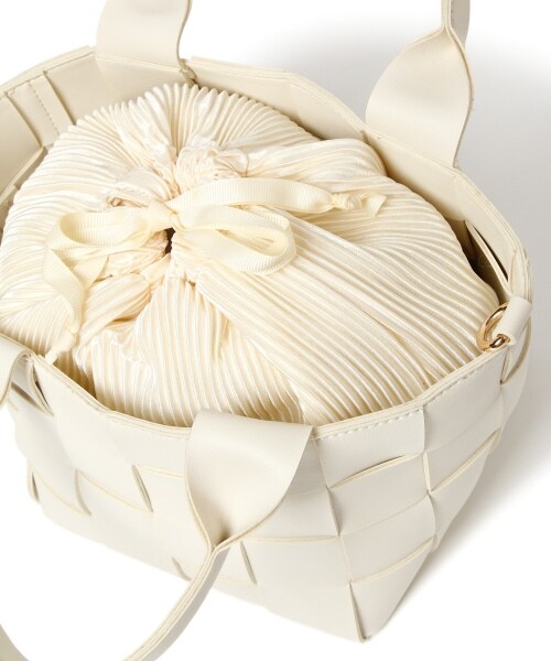 mysty woman（ミスティウーマン）の「【先行予約】メッシュインキンチャクバッグ（バッグ・レディース・アイボリー/ブラック/ライトブラウン・F）」の20枚目の写真