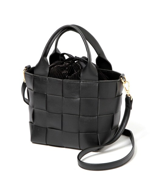 mysty woman（ミスティウーマン）の「【先行予約】メッシュインキンチャクバッグ（バッグ・レディース・アイボリー/ブラック/ライトブラウン・F）」の7枚目の写真